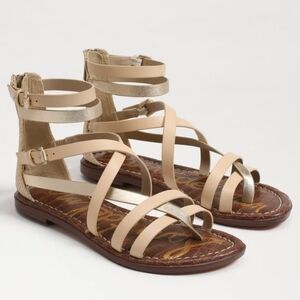 NEW Sam Edelman Gibbs Natural Sand Leather Gladiator Sandal